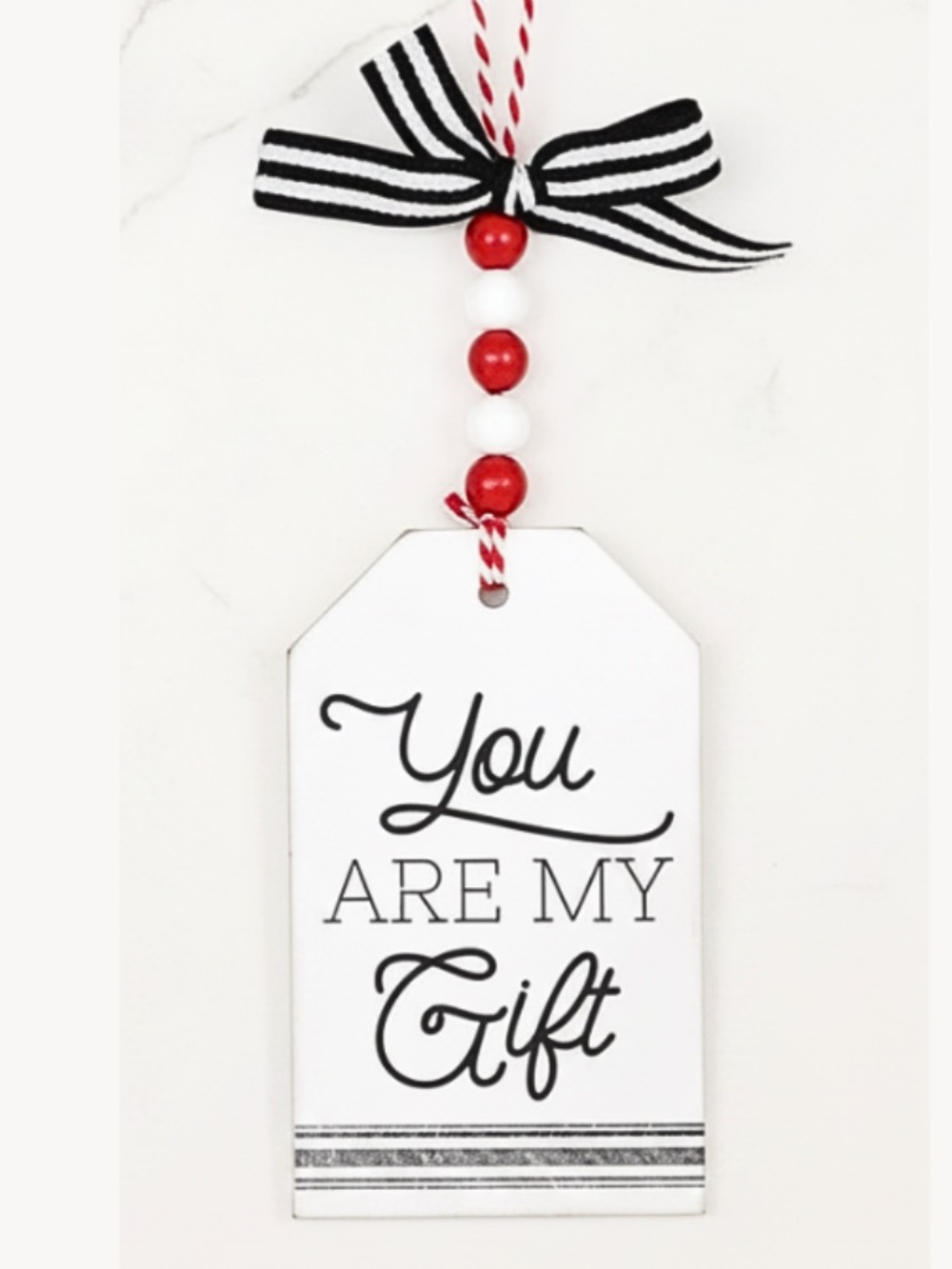 "You Are My Gift" Wooden Gift Tag Ornament